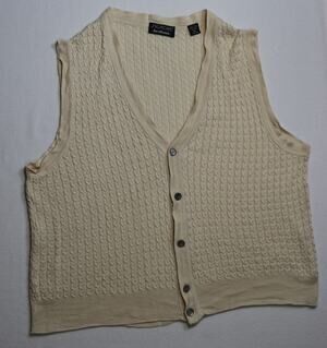 ✨ Vintage Jacobson’s Cable Knit Button Down Sweater Vest Cream XXL